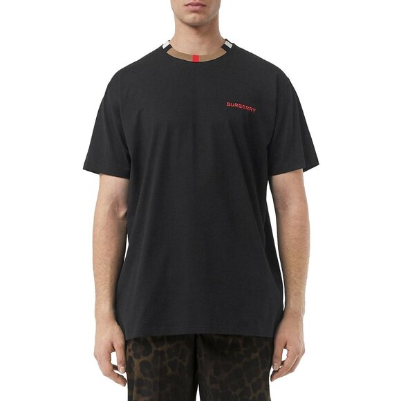 Burberry Men’s Jayson Icon Stripe Crewneck T-Shirt Black M - Picture 9 of 9